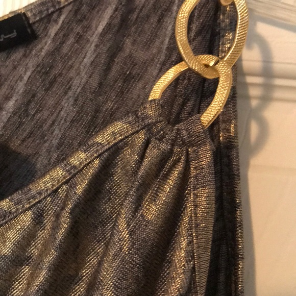 Asymmetrical Party Top Chain Shoulder Sz.M - Picture 3 of 5